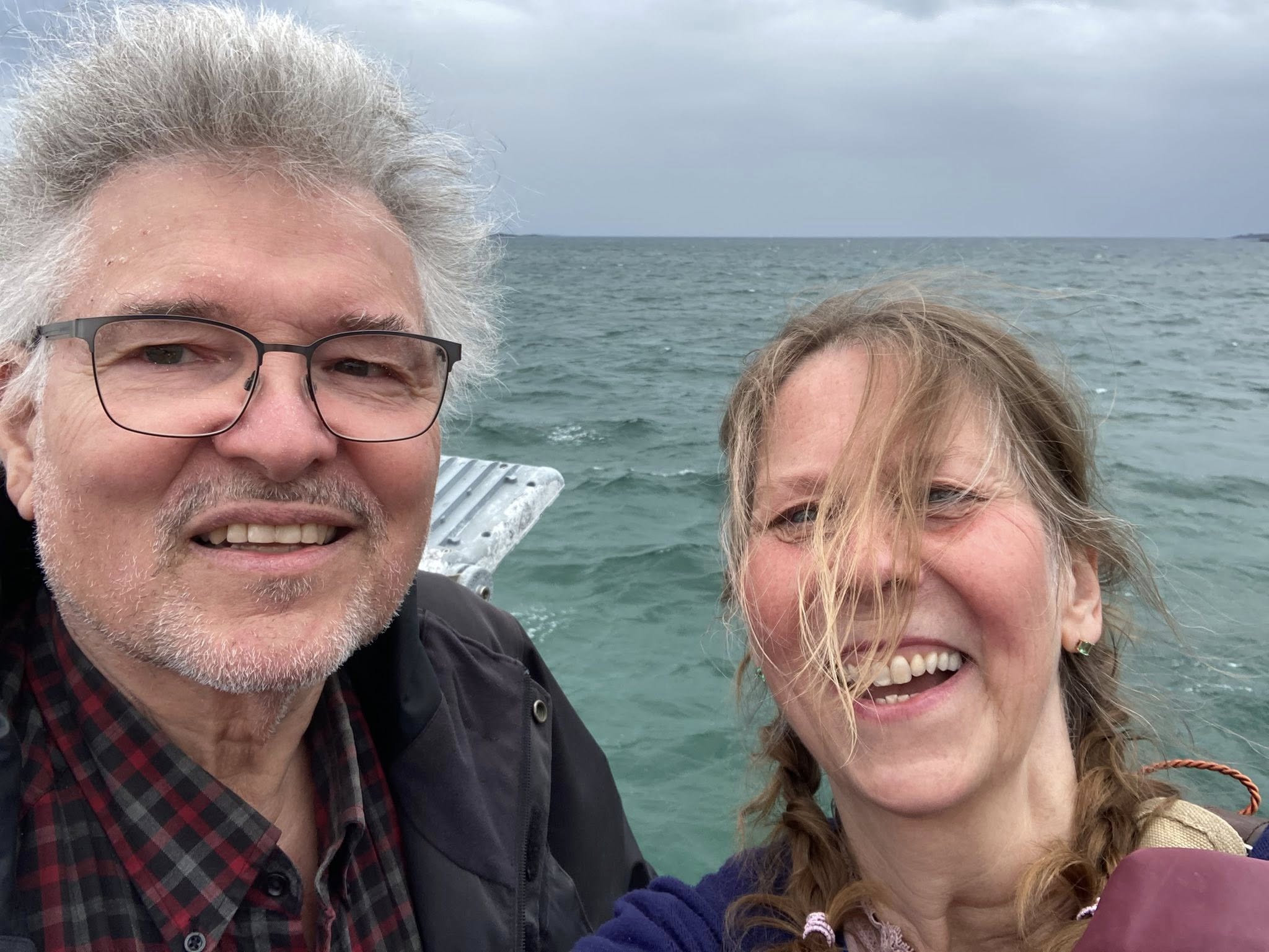 Roddy and Connie traveling by ferry to Iona