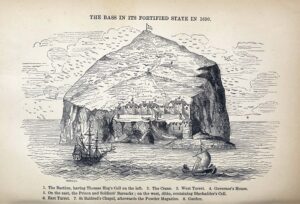 Bass Rock Fortress detail old drawing