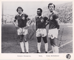 Cosmos Team photo, Pele, Franz Beckenbauer & Giorgio Chinaglia