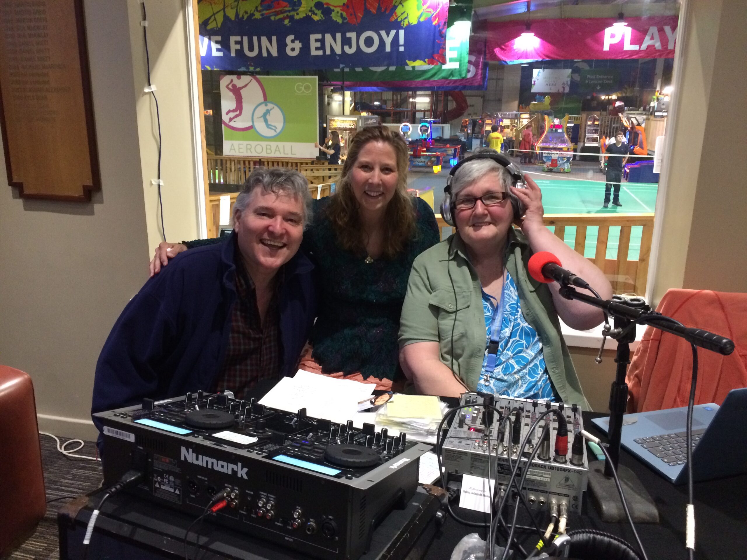 Connie MacLeod and husband Roddy are interviewed by Frilly, live on Dunoon Community Radio 97.4 FM at Gig in the Goil.